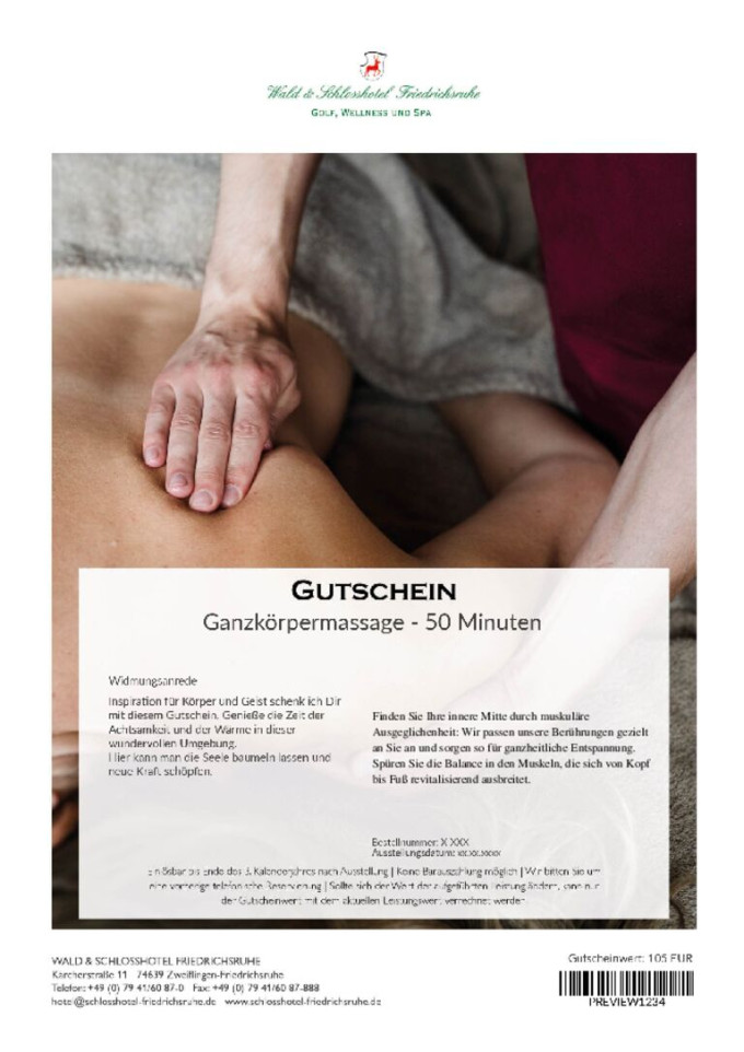 Ganzkörpermassage - 50 Minuten