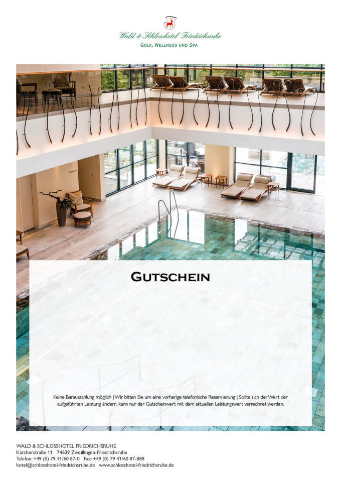 Day Spa Vormittag: Montag bis Donnerstag