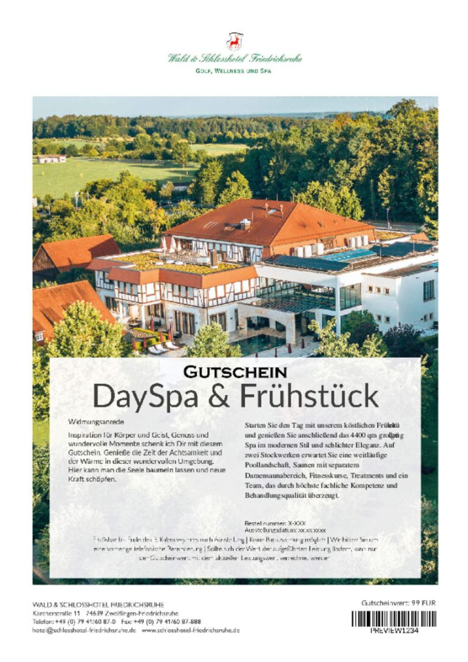 Day Spa mit Frühstück