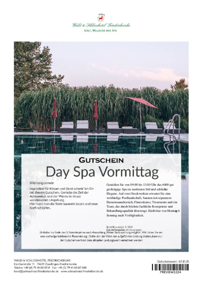 Day Spa Vormittag: Wochenende